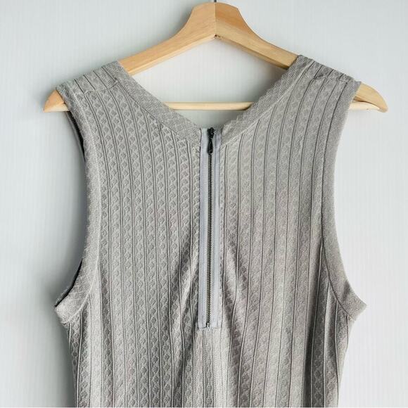 Nic + Zoe stretch knit sweater dress with back zipper sleeveless grey size L - Picture 4 of 8